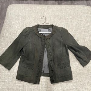 Charcoal leather blazer